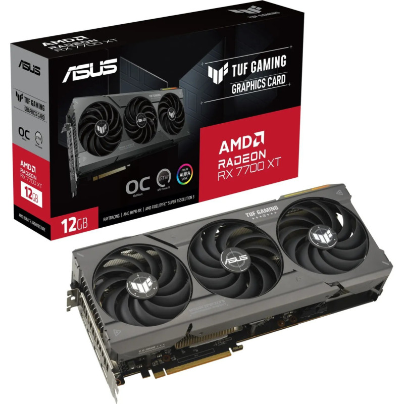 Asus Karta graficzna Asus TUF Gaming Radeon RX 7700 XT OC 12GB GDDR6 (TUF-RX7700XT-O12G-GAMING)