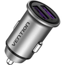 Vention FFEH0 dual-port car charger USB A+A(30/30) grey.