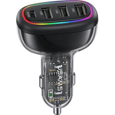 Usams Car Charger 1xUSB-C 3xUSB-A C34 48W 3A+C PD black CC170CC01 (US-CC170)