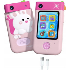 Xrec Digital Camera 48mp 1080p Camera For Baby Games Flashlight Mp3 Alarm Clock Phone / Bls-i9 / Pink Rabbit