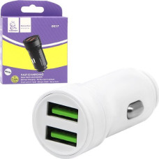 Denmen CAR CHARGER 2.4A WHITE 2400mA DUAL 2XUSB DZ17.