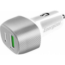 Energizer Ultimate Charger - USB-C & USB-A 38W PD + QC3.0 Car Charger (White / Silver)