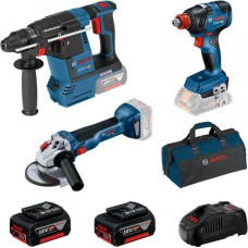 Bosch POWER TOOLS SET GBH 18V-26 + GDX 18V-200 + GWS 18V-10 + 2XAKU 5.0 AH + GAL 1880CV + TORBA