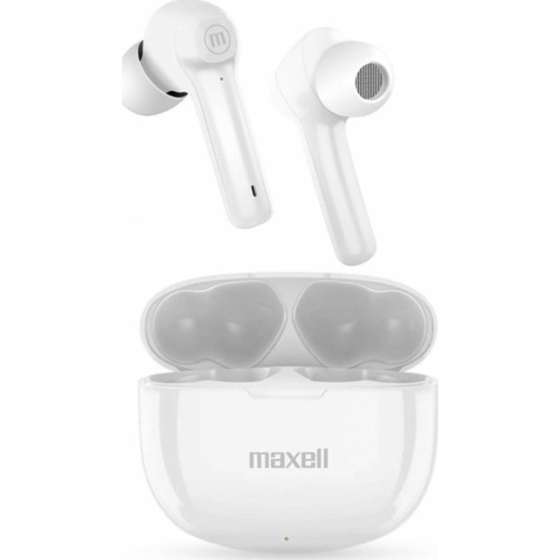 Maxell Dynamic+ wireless headphones with charging case Bluetooth white