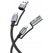 Hoco kabel All-in-one USB A / Typ C do Typ C / Zapalniczka samochodowa 3A 60W U138 1,2 m czarny