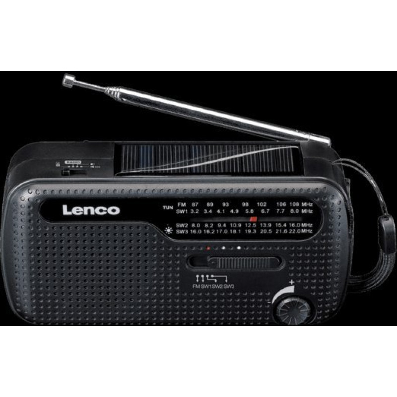 Lenco Radio Lenco Lenco MCR-113 Notfall-Radio Kurbel/Solar/Akku schwarz