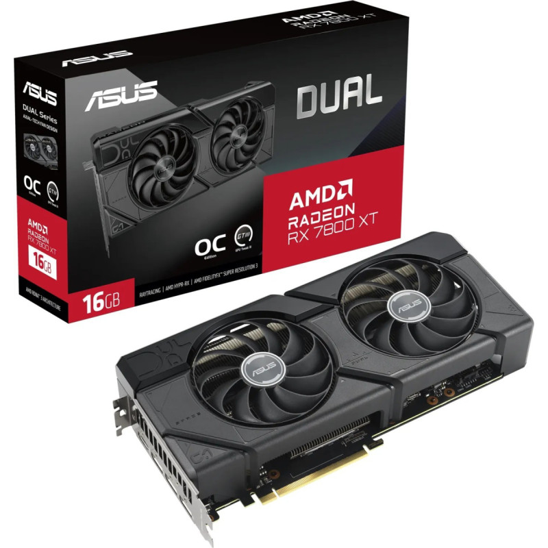 Asus Karta graficzna Asus Dual Radeon RX 7800 XT OC 16GB GDDR6 (DUAL-RX7800XT-O16G)