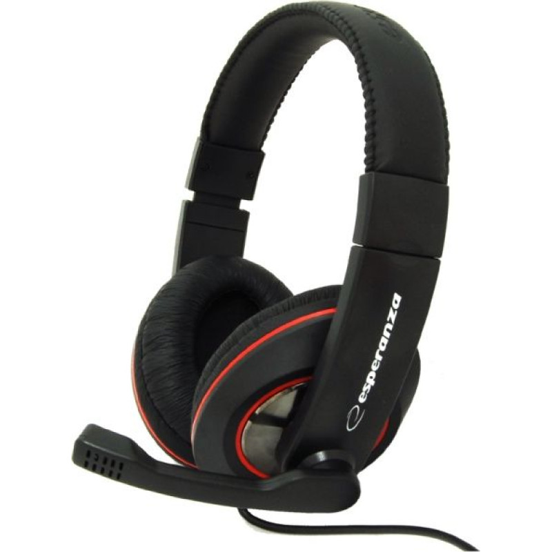 Esperanza EH118 headphones/headset Wired Head-band Calls/Music Black, Red