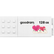 Goodram USB flash disk, USB 2.0, 128GB, UME2, bia�y, UME2-1280W0R11-V, USB A, z os�on�